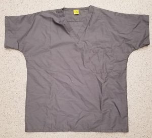 Grey scrub short sleeve shirt